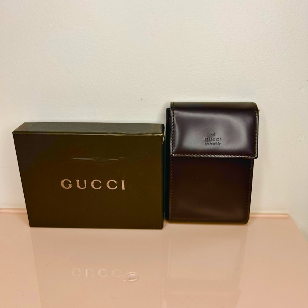 Gucci Dark Brown Leather Card Holder